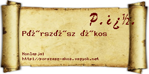 Pórszász Ákos névjegykártya